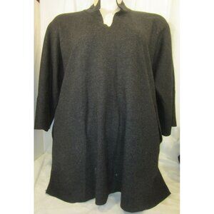 EILEEN FISHER charcoal gray wool tunic top WOMEN M